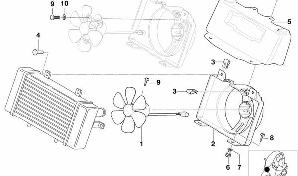 Casquillo OEM 62212306283 para BMW Motorrad C1, F 650 GS, F 650 GS Dakar, G 650 GS, G 650 GS Sertão. Compatible con modelos FR13, GR13 y C1. Recambio original BMW Motorrad.