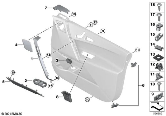 Window Lift Switch Trim for BMW I20 (OEM 51415A08286). Original BMW.
