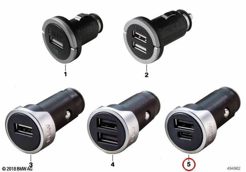 USB -Doppel A und C OEM 65412458286 für BMW 1 F20 -Serie, 3 F30 -Serie, 5 G30 G30, X3 G01, Z4 G29… und mehr. Original BMW.