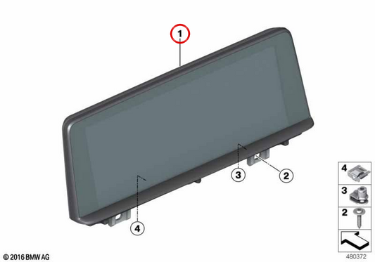 Pantalla Central (Central Information Display) OEM 65509270391 para BMW F20, F21, F22, F23, F87. Original BMW.