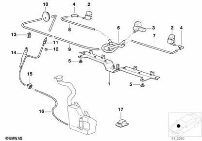 Mangueira direita para BMW E38 (OEM 61668360696). BMW original