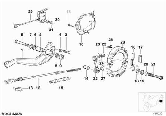 Interruptor de luz de freno trasero para pedal de freno OEM 61311459747 para motos BMW R 1100 GS, R 1150 GS, R 1150 RT, R 1200 C, K 1200 RS, R 100 GS... y más. Original BMW Motorrad