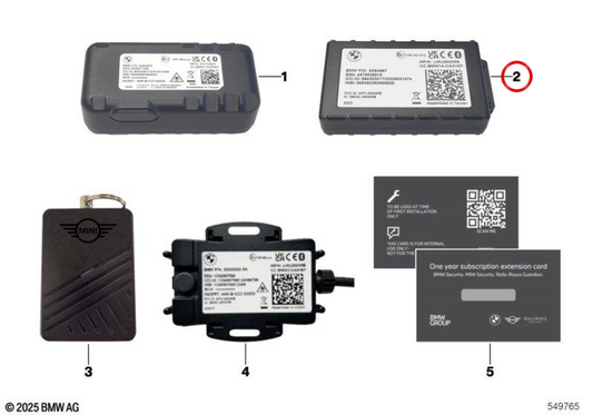 Système de sécurité actif avec service de 3 ans OEM 65705B3C9F8 pour MINI F56, F55, Clubman F54, Countryman F60... et plus encore. MINI d'origine.