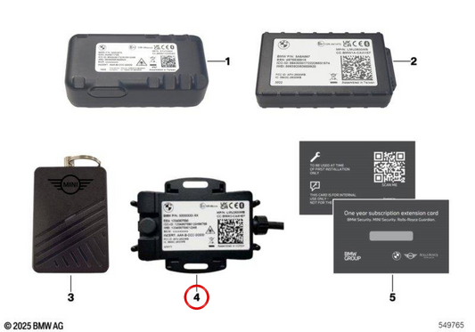 Sistema di sicurezza MINI Security Pro OEM 65705B3CA02 con 3 anni di servizio per MINI F56, F55, F54, Countryman F60... e altro ancora. MINI originale.
