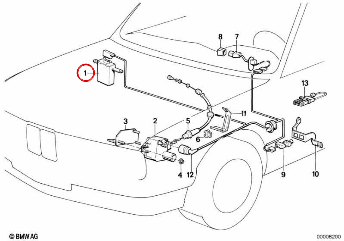 Módulo de control de velocidad de crucero OEM 65711388043 para BMW E34, E32. Original BMW.