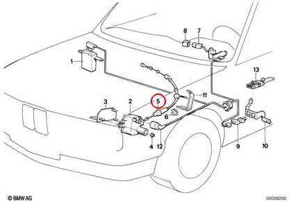 Câble de commande du régulateur de vitesse OEM 65718351429 pour BMW E34. BMW d'origine.