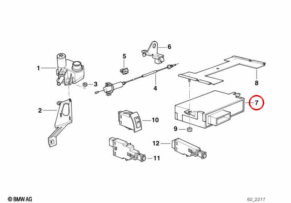 Geschwindigkeitskontrollmodul OEM 65718375497 für BMW E39, E38. Original BMW.