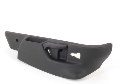 Tapa lateral derecha asiento negro OEM 52108398246 para BMW Z3 E36 (modelos: 1.8, 1.9, 2.0 con cambio manual y automático, años 1995-2002). Original BMW.