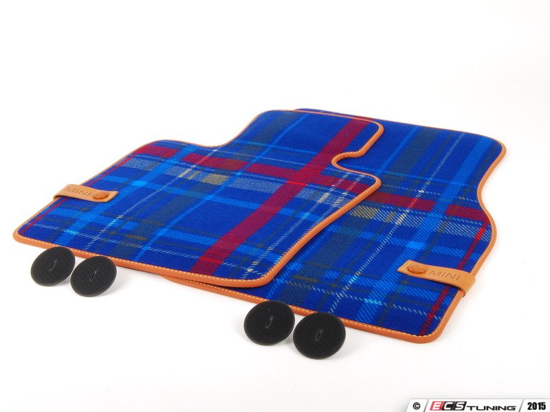 Juego de alfombrillas textiles delanteras azul Speedwell para MINI F55, F56, F57, F65, F66, F67 con volante a la izquierda OEM 51472354172 Original MINI