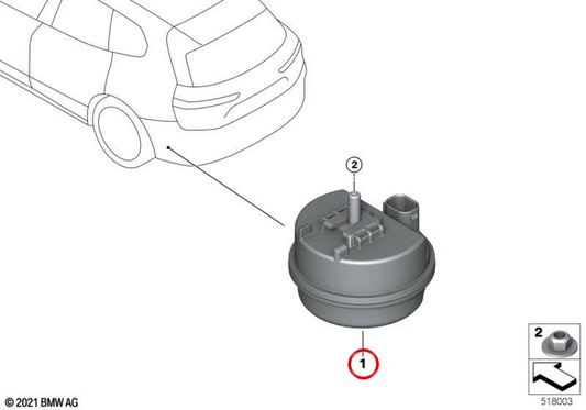 Sirene de alarme com sensor de inclinação OEM 65755A59D24 para BMW iX (I20). BMW genuíno.