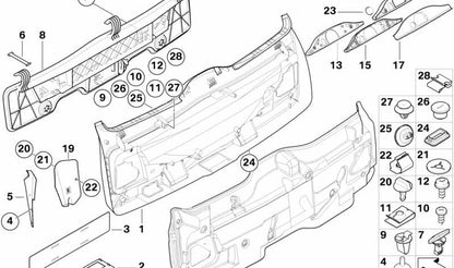 Tapa embellecedora OEM 51498158287 para BMW E39. Original BMW.
