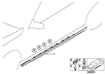 Listón Faldón De Umbral Imprimado Para Bmw E46 Serie 3 . Original Recambios