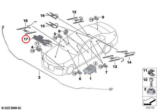 Sensor für den hinteren Mittelsitz OEM 65775A3C9F9 für BMW 7er G70, G70 xDrive (07/2021-03/2025). Original BMW.