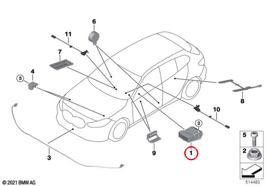 Unidad de control airbag OEM 65775B44902 para BMW F40, F44. Módulo original de seguridad airbag para modelos BMW Serie 1 (F40) y Serie 2 Gran Coupé (F44). Producto original BMW.