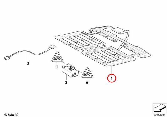 Sensor de ocupação do banco do passageiro OEM 65776927892 para BMW E85. BMW genuíno.