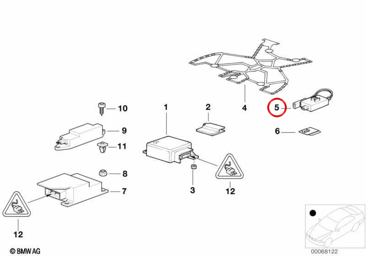 Elektronische Sitzberufskontrolle für BMW E36, E46, E34, E39, E38, E65, E66, E31, E53. Original BMW.