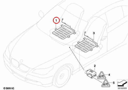 Capteur de siège avant OEM 65776940423 pour BMW E60, E61. BMW d'origine.