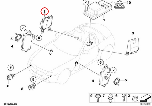 Sensore PILA B OEM 65776948088 per BMW E85 (Z4). BMW originale.