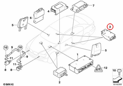 Sensor de pilar B derecho OEM 65776970895 para BMW E65, E66. Original BMW.