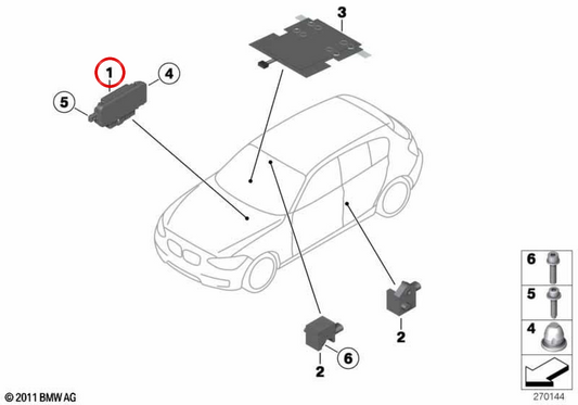 Unità di controllo dell'airbag OEM 65779461918 per BMW F20, F21, F22, F23, F87, F30, F31, F34, F80, F32, F33, F36, F82, F83. BMW originale.