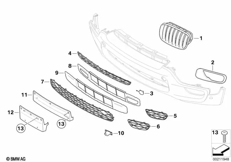 Engine cover for BMW X5 E70, E70N (OEM 51118036655). Original BMW