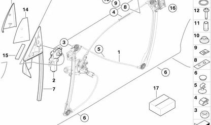 OEM 51338254128 Klemmplatte für BMW 3 E46 -Serie. Originaler BMW -Stück für den Frontfenstermechanismus.