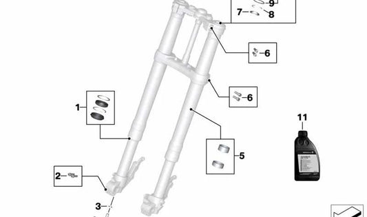 Tope de suspensión OEM 31428358639 para BMW Motorrad compatible con: F650GS, F700GS, F750GS, F800GS, F850GS, R1200GS, R1250GS, S1000XR. Original BMW Motorrad.