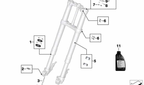Tope de suspensión OEM 31428358639 para BMW Motorrad compatible con: F650GS, F700GS, F750GS, F800GS, F850GS, R1200GS, R1250GS, S1000XR. Original BMW Motorrad.
