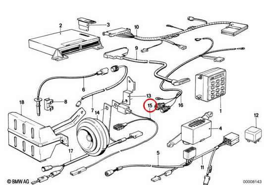 Condensatore di soppressore di interferenza OEM 65811370418 per BMW E28, E24, E23. BMW originale.