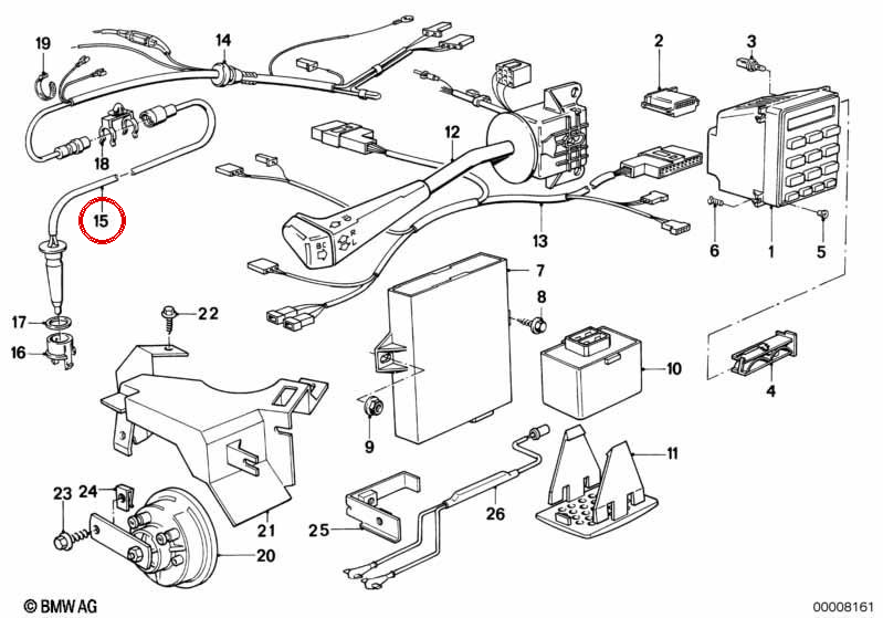 Exterior temperature sensor for BMW E30, E36, E34, E32, E31 (OEM 65811383204). Genuine BMW