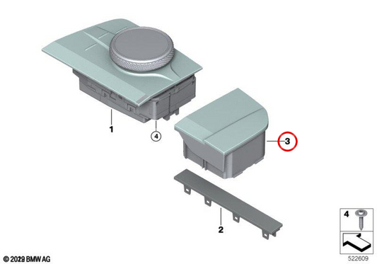 Rivestimento unità di controllo centrale destra OEM 65826995227 per BMW F40, G20, G21, G22, G23, G26, G80, G82, i4, X3, iX3... e altro ancora. BMW originale.