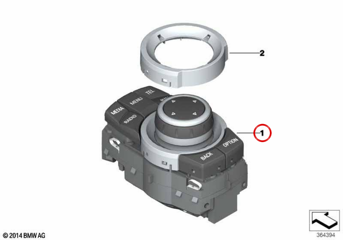 Controlador iDrive OEM 65829334613 para BMW E92, E93, E63, E64. Original BMW.