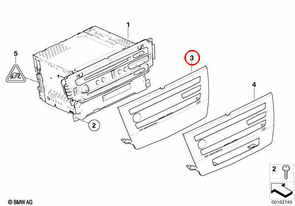 Start/Stopp -Taste -Abdeckung OEM 65836958410 für BMW E90, E91, E92, E93. Original BMW.