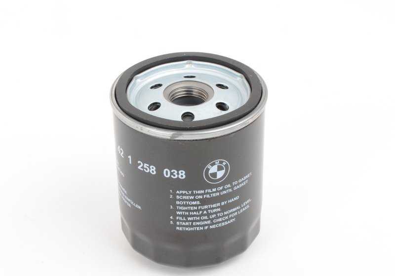 Filtro de aceite OEM 11421258038 para BMW E21, E30, E12, E28. Original BMW.