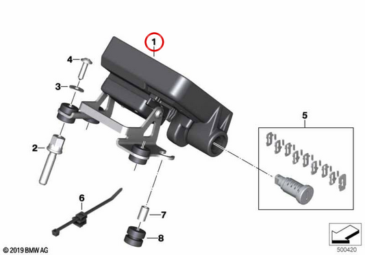 Kit di preparazione navigazione OEM 65901598845 per BMW Motorrad F 900 XR, F 900 XR A2... e altro ancora. BMW Motorrad originale.