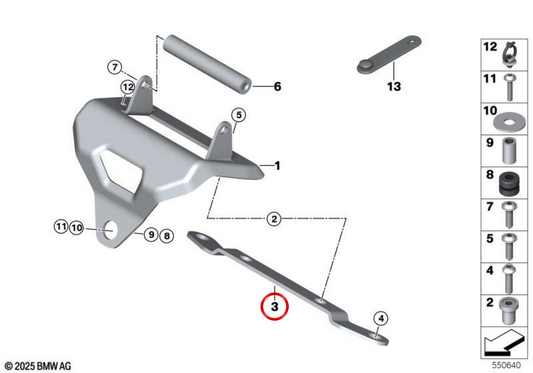 Plaque de support OEM 46538567843 pour BMW Motorrad R 1300 RS (K63). BMW Motorrad d'origine.