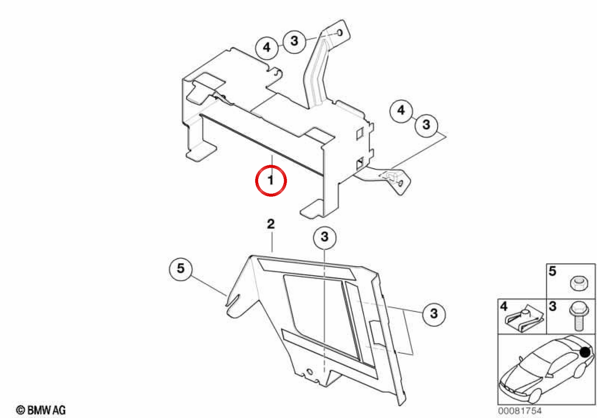 GPS browser support 65906904195 for BMW E46. Original BMW.