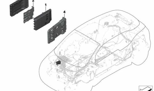 Soporte conector B+ OEM 61139380999 para BMW i3 {I01} 60Ah, 94Ah, 120Ah y versiones Rex. Compatible con modelos con tracción trasera desde 2013 hasta 2022. Original BMW.