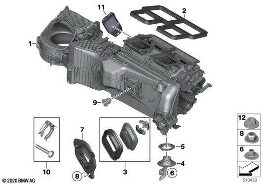 Peças pequenas para aquecimento/ar condicionado para BMW F20, F21, F22, F23, F87, F30, F31, F34, F35, F80, F32, F33, F36, F82, F83 (OEM 64119237643). BMW original.