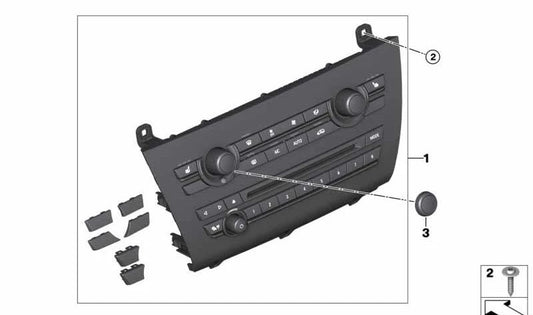 Juego de reparación para controles de radio y climatización OEM 64119388807 para BMW F15, F16. Original BMW.