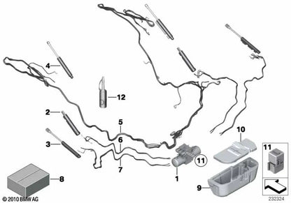 Tubería hidráulica cinemática principal izquierda para BMW Z4 E89 (OEM 54377223327). Original BMW