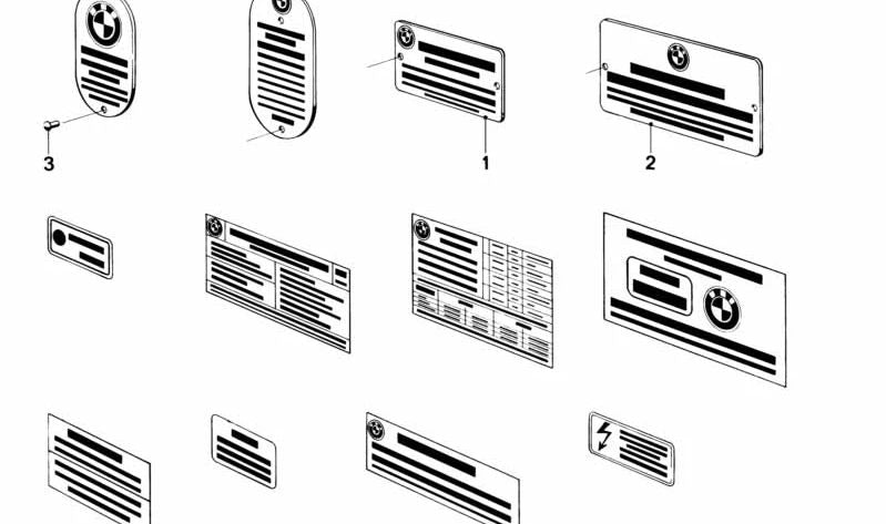 Placa de identificación para varios modelos de BMW (OEM 51141235440). Original BMW