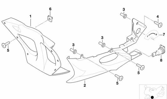 ESPOILER RIGHT OEM 46632347452 FOR MOTORCYCLES BMW K1200RS, K1200LT. Original BMW Motorrad.