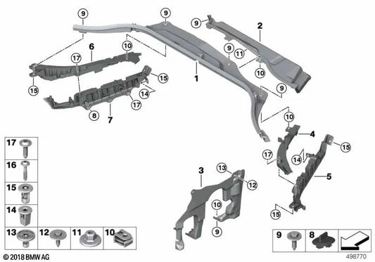 Front Right Steering Assembly Cover for BMW X3 G01, G01N (OEM 51757394806). Original BMW