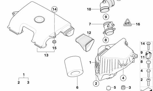 Tope de goma OEM 13717551431 para BMW E81, E82, E87, E88 116i (N43/N45). Pieza original BMW.