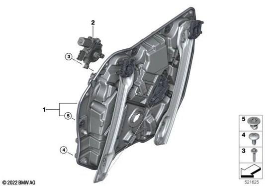 Elevatore della finestra senza motore anteriore sinistro per BMW U06 (OEM 51335A44C1). BMW originale