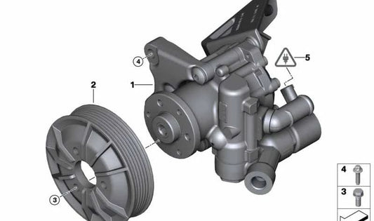 Bomba de dirección asistida OEM 32416783286 para BMW E81, E82, E87, E88, E90, E91, E92, E93. Compatible con motores N51 y N52K. Original BMW.