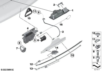 Capteur d'ouverture intelligente pour BMW F80, F82, F91, F92, F93 (OEM 61357848839). BMW d'origine