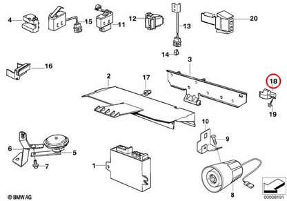 Testigo de control OEM 66101379255 para BMW E32, E34. Original BMW.