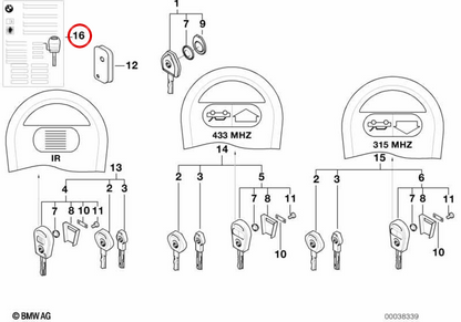 Schlüsselspeicher OEM 66128381059 für BMW E46, E39, E38, E53, E52. Original BMW.